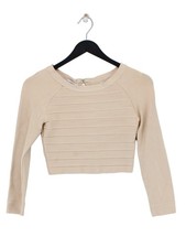 House Of CB London Women's Top S Cream Rayon with Nylon, Spandex Cropped