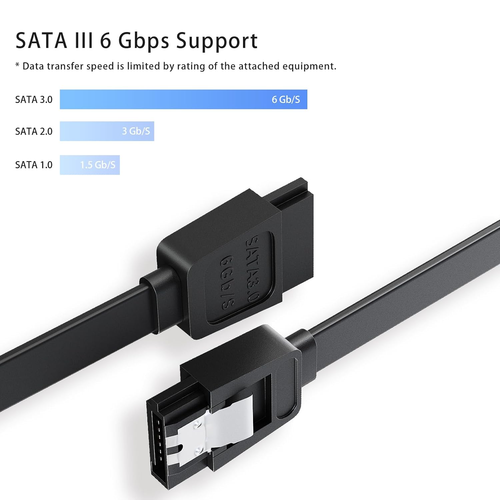 Cavo SATA III per SSD HDD Dati,3 PZ 6Gbps Angolo Dritto 15 Pollici Sata Data Cab - Foto 2 di 12