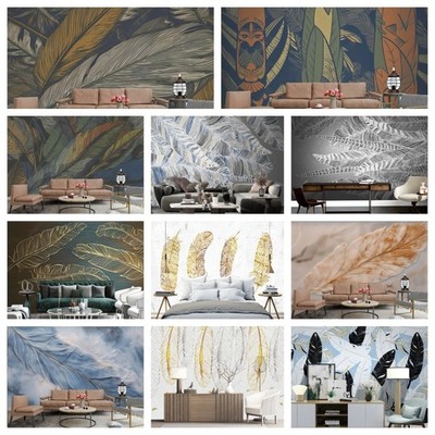 3D Feather Texture Self-adhesive Wallpaper Removable Wallpaper Wall Mural
