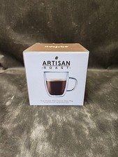 Double Wall Insulated Glass Coffee Glass Mug Tea Cup with Handle 16 oz Drinkware