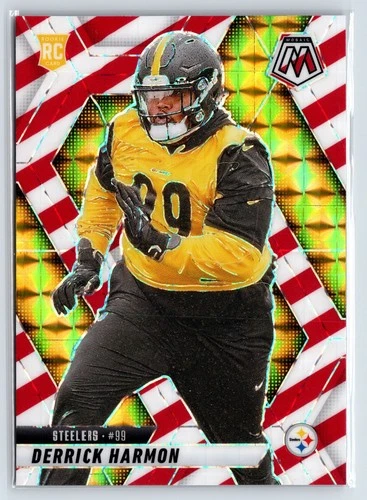 2025 Panini Mosaic Derrick Harmon (RC) Red &amp; White Stripe Prizm Steelers