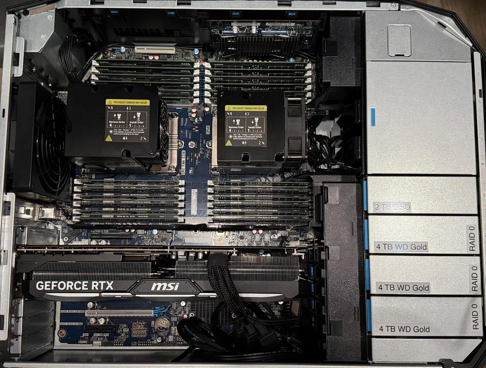 HP Z8G4 2x Gold 6244 | 384gb RAM | RTX4080 Super 16gb | 1TB NVMe+2TB SSD+12tb HD - Image 2 of 4