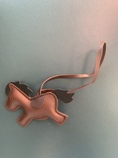 Little Brown Faux Leather Horse Charm School Bag Handbag Keyring NWOT Gift Idea