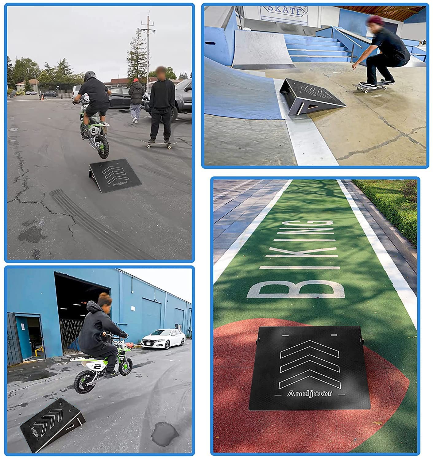 Andjoor Kids Skateboard & Bike Ramp - BMX, Scooter, RC Car & Dirt Bike Ramps ...
