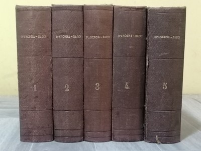 Handbuch der italienischen Literatur von Ancona Bacci 1899 5 Bände gebundene Bücher