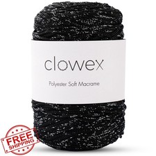 Clowex 2.5mm Glitter Macrame Cord 191yd Shiny Metallic Tinsel String