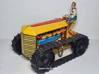 Vintage 1950s Marx Tin Litho Toy Climbing Tractor with Driver