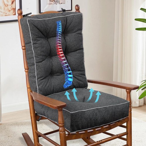 Rocking Chair Cushion, Set of Thicken Seat & Back Chair Cushions with Memory ...