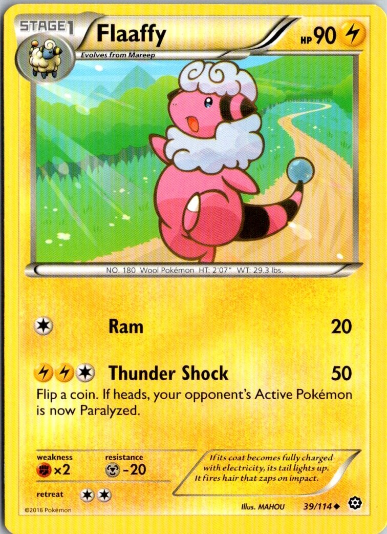 Flaaffy 39/114 Uncommon - Pokemon XY Steam Siege Card LP