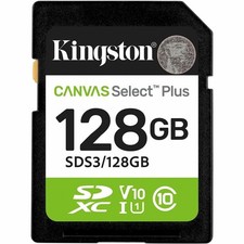 Kingston Canvas Select Plus 128 GB Class 10/UHS-I U1 V10 SDXC 1 SDS3128GB