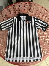 Smitty Referee Shirt Mens L Black White Mesh Quarter Zip Short Sleeve