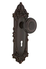 Warehouse Victorian Plate with Keyhole Deco Knob Privacy - 2.375" Timeless Br...