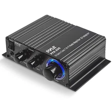 Pyle Home Mini Audio Amplifier -60W Portable Dual Channel w/ 12V AC Adapter, AUX