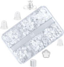 6 Styles Silicone Earring Backs for Studs/Droopy Ears/Heavy Earring, 600 Pcs
