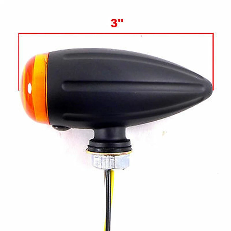 Metal Turn Signals Matte Black Buffalo Style LED Bullet for Motorcycles 61-73192 - Изображение 2 из 4