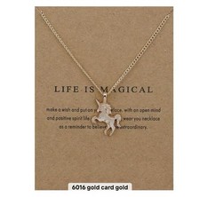 Gold Unicorn Pendant Necklace Unicorn Charm Magic Theme 6016