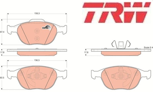 TRW GDB1532 Bremsbelagsatz FüR Scheibenbremse Bremsbelagsatz BremsbeläGe-image