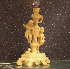 antik Tisch lampe leuchte** 3 Engel**creme  H39,5 cm 2,2kg