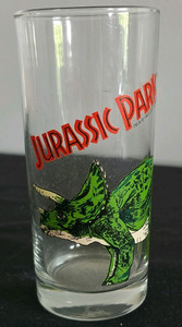 Jurassic Park Triceratops Clear Decorated Glass Drinking Glass - Cold Beverage