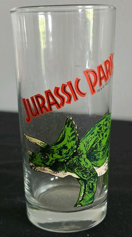 Jurassic Park Triceratops Clear Decorated Glass Drinking Glass - Cold Beverage