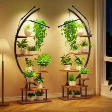 Plant Stand Indoor with Grow Light, 7-Tiered Tall Metal Plant Stand for Indoo...