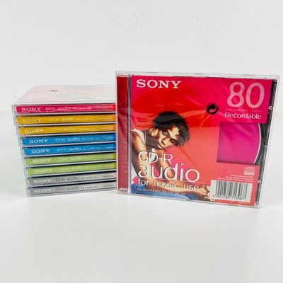 10x Sony CD-R Audio 80 Min. Color Collection For Music Use Rohlinge NEU OVP