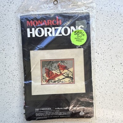 Monarch Horizons The Cardinals Framed Needlepoint Kit Canvas/Needle/Thread PT 45