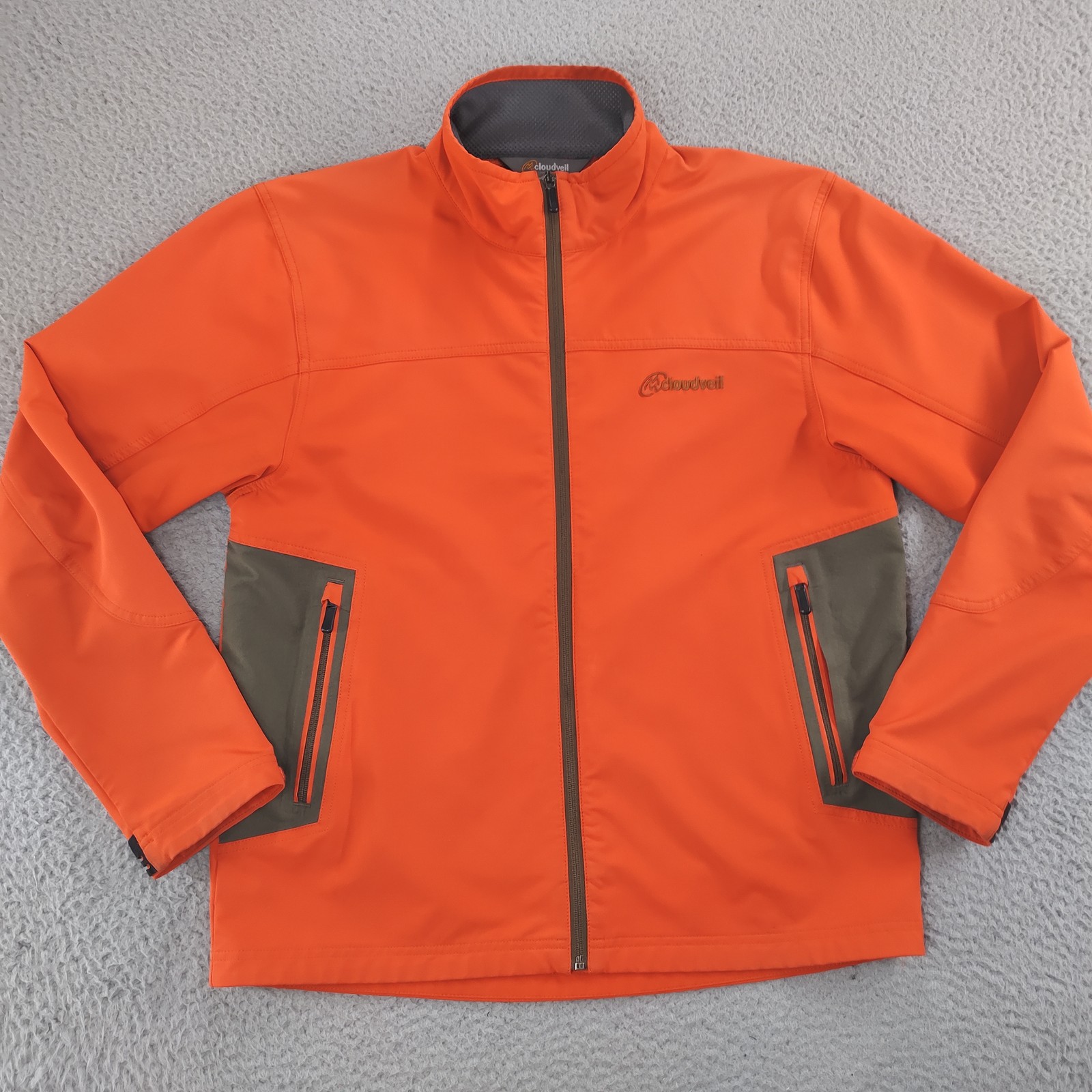 Cloudveil Jacket Mens Medium Orange Softshell Ful… - image 1