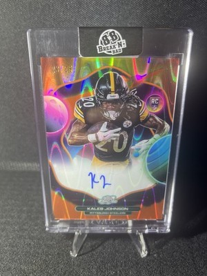 Kaleb Johnson 2025 Topps chrome Cosmic First Flight Auto Orange Galactic /25