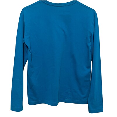 acne studios トップス xs Acne Studios Teal Blue Nash Face Crew Long Sleeve Shirt XS Cotton