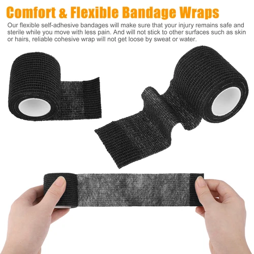 24PCS Rolls Tattoo Self Adhesive Bandage Wrap Grip Cohesive Elastic Sports Tape - Picture 4 of 7