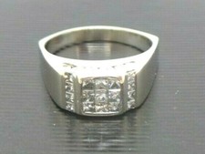 STUNNING 14K WG MEN'S DIAMOND CLUSTER RING 1.00 tcw SZ 12.5 AI-1344 9.89 grams