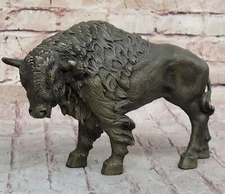 Art Deco American Artist Buffalo Bison Bronze Hot Cast Sculpture Statue Lost Wax