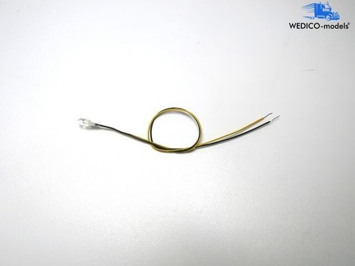 4x LED 6-12V naranja (590nm) 3mm sin cuello con alambre 15cm modelos WEDICO - Imagen 2 de 3