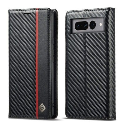 LC.IMEEKE Carbon Fiber PU + TPU Leather Case For Google Pixel 7 Pro
