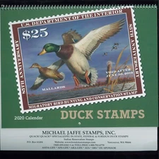 2020 Duck Stamp Calendar Federal Migratory Bird Hunting Conservation Stamps