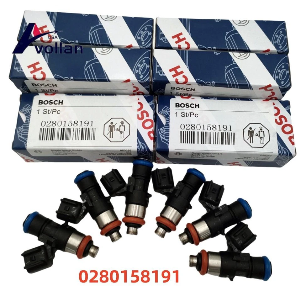 Inyectores de combustible Bosch 0280158191 6 piezas para Bosch Explorer 3,5 L V6 2011-2017 Foto 2 de 4