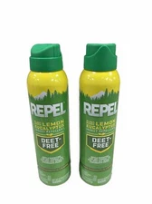 REPEL Plant-Based Lemon Eucalyptus Insect Repellent DEET-FREE 4 Oz Each (2 PACK)