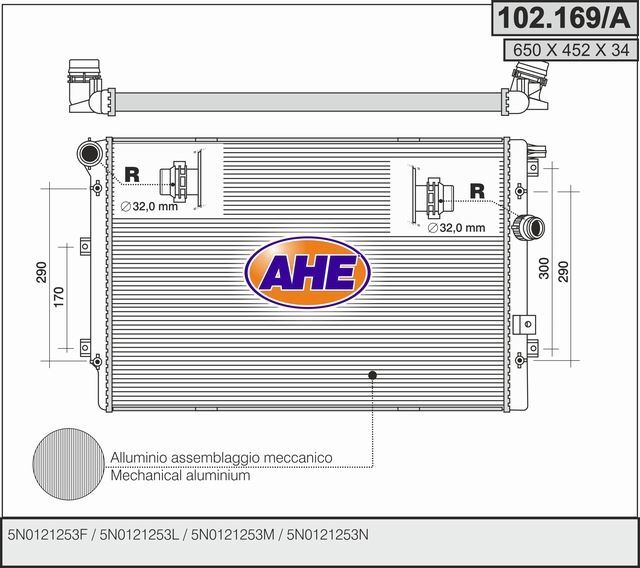 Radiateur moteur pour VW Tiguan 2.0 TDI et Sharan avec Seat Alhambra