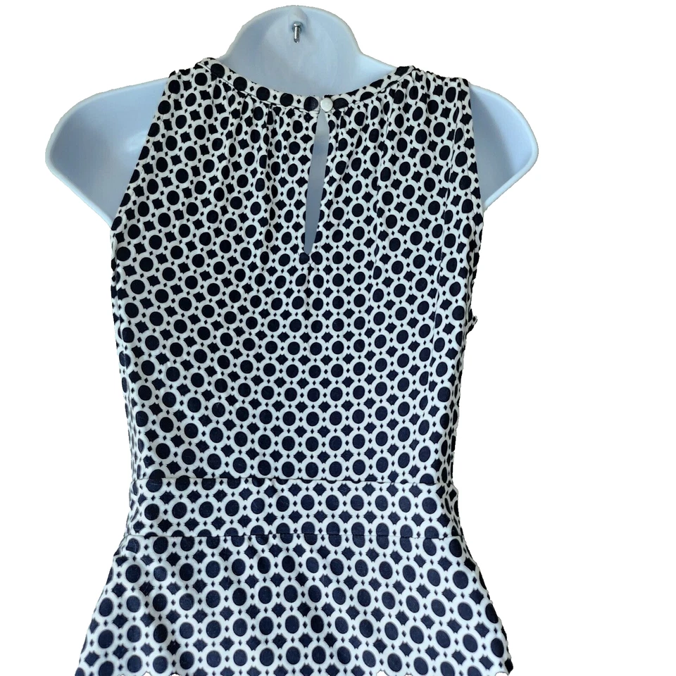 Banana Republic Dress Womens Petite Medium Black White Maxi Geo Fall Coastal Y2K - Image 2 of 4