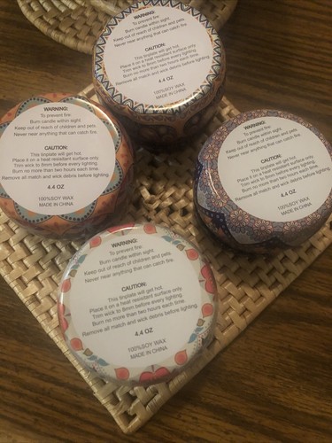 Natural Soy Wax Aromatherapy Candles 4 Scented Tins Gift Box No Smoke - Picture 7 of 10