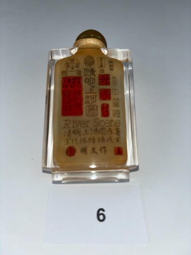 Snuff Bottle 6 Bottles + Box Innenmalerei China Glas Riverscene - Imagen 19 de 22