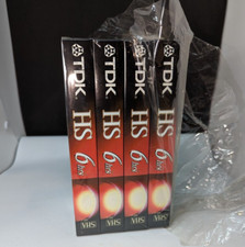Lot of 4 TDK Premium Quality HS 6 Hours T-120 HS Blank VHS VCR Tapes NEW Sealed