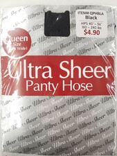 6 Packs Ultra Sheer Pantyhose 100 Nylon Stocking Queen Size Black