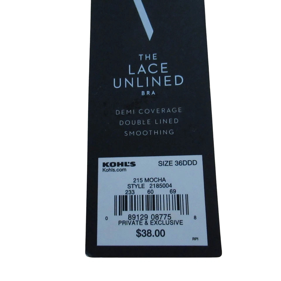 Sujetador Demi de Encaje Sin Forro 36DDD Cobertura Moca Doble Forrado Correa Ajustable NUEVO Foto 4 de 4