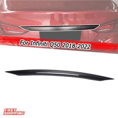 Fit 2018-2022 INFINITI Q50 Carbon Fiber Rear Trunk Lid Gate Edge Cover Trim