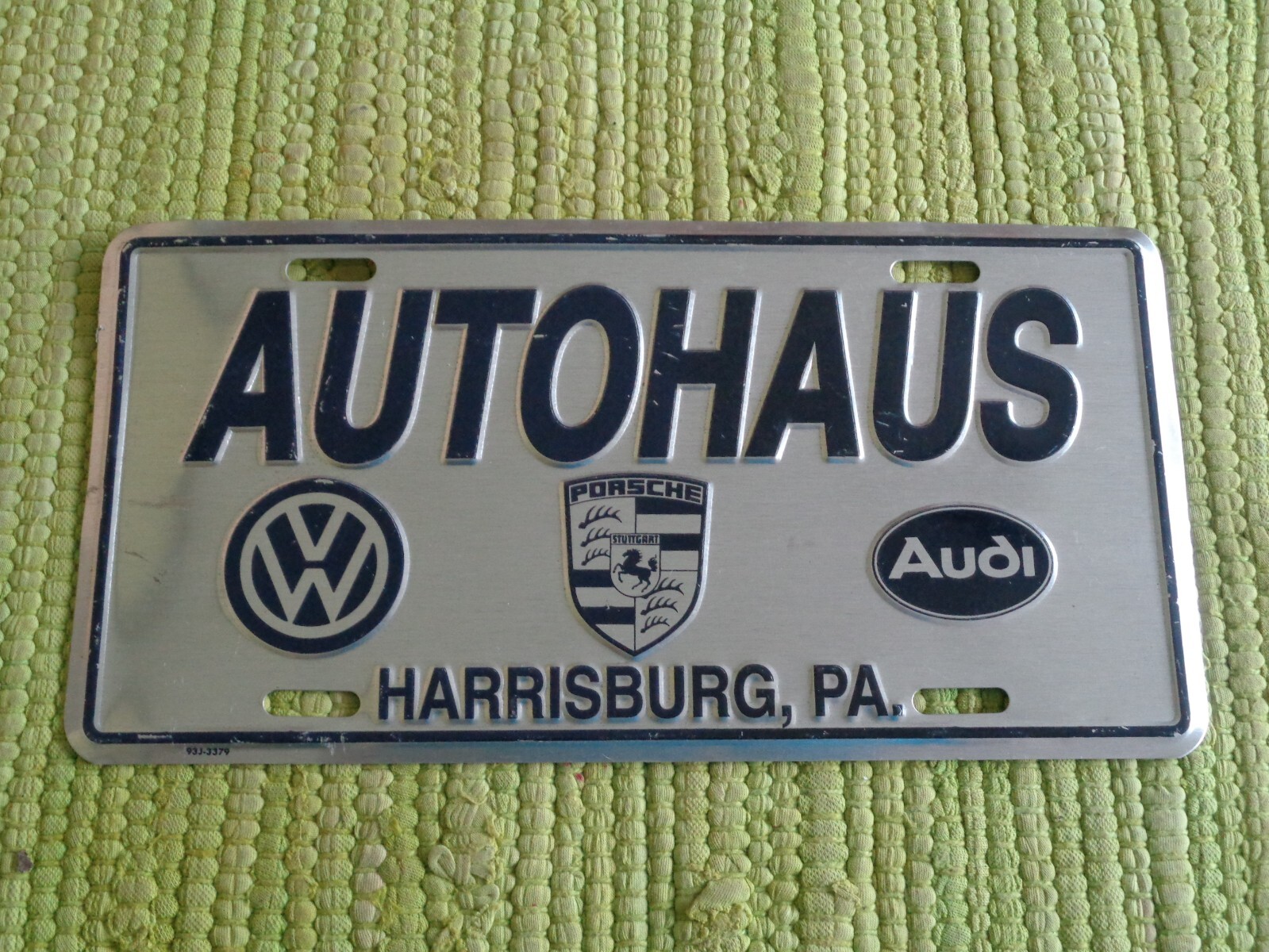 Vintage Autohaus VW Porsche Audi DEALER License Plate Harrisburg PA Tag