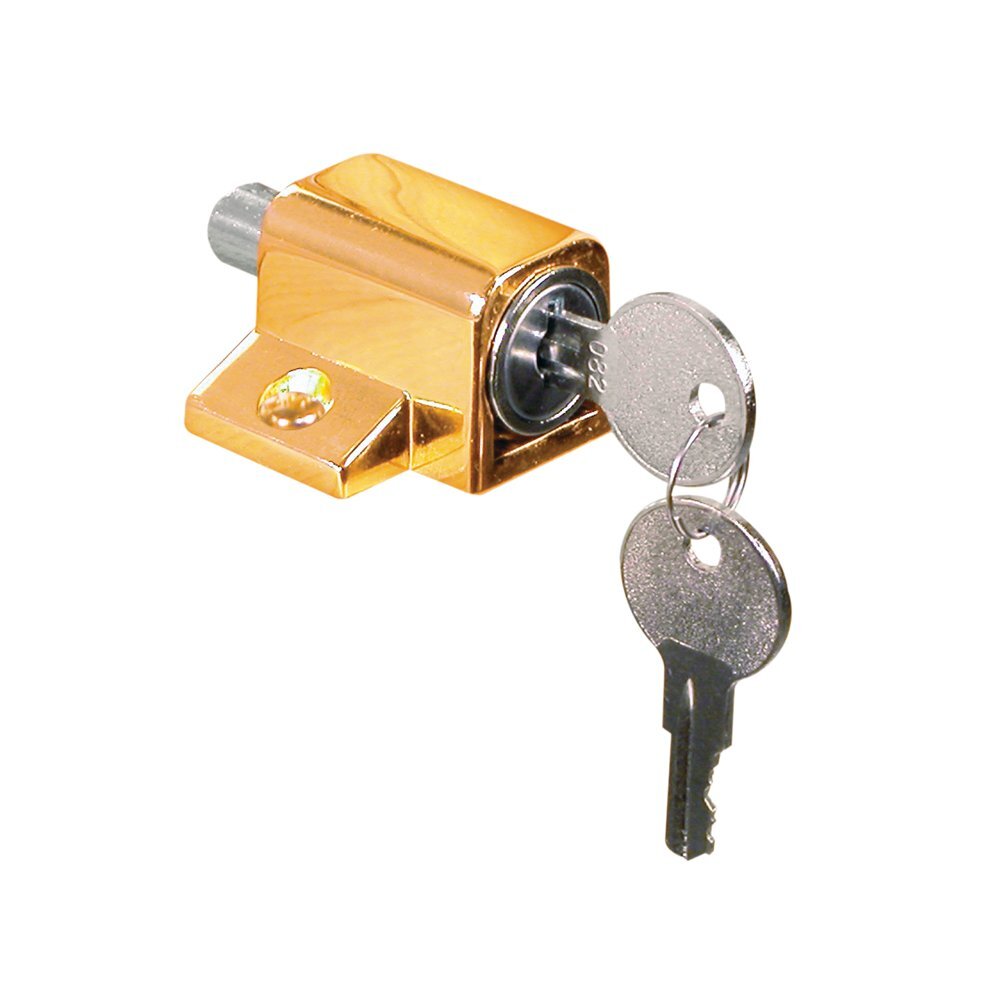 U 9863 Keyed Sash Lock with 9/16 In. Projection and Diecast Brass Finish Single P-image