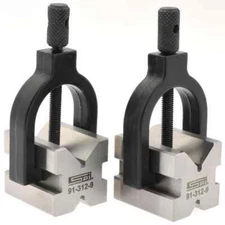 SPI 91-312-9 V-Block & Clamp Set: 7/16" to 13/16 inch Capacity