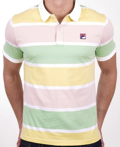 FILA Men's Vintage TCM Pastels Polo Shirt Retro Short Sleeve Top Cotton XS-4XL - Picture 2 of 6